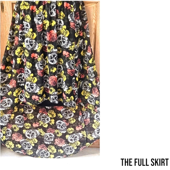 TORRID Vintage Fit & Flare Sleeveless Hi-Lo Floral , Skull Print Maxi Dress 3X - Picture 9 of 15